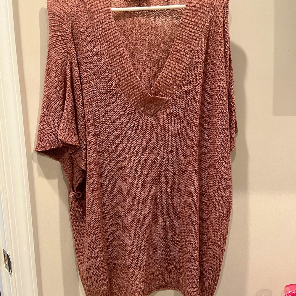 Mauve Short Sleeve Sweater by Zenana